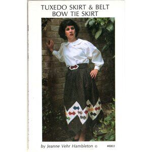 Tuxedo Skirt and Belt and Bow Tie Skirt Uncut Sewing Pattern Vintage 1986